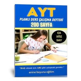 200 Sayfa AYT Planlı Ders Çalışma Defteri