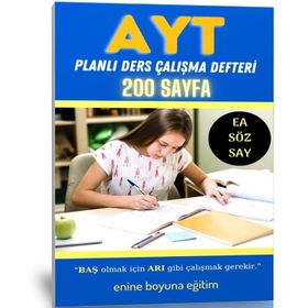 200 Sayfa AYT Planlı Ders Çalışma Defteri