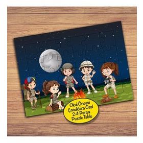 20007 Kamp Yapan Arkadaşlar Çocuklara Özel Puzzle Yapboz Tablo