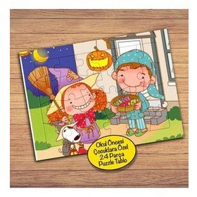 20074 Hallowen Şeker mi Şaka mı Çocuklara Özel Puzzle Yapboz Tablo