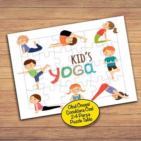 201 Yoga Yapan Çocuklar 24 Parça Çocuklara Özel Yapboz Tablo