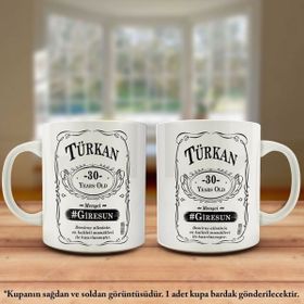 201548 Viski Markası Etiket Espirili Tasarım Baskılı Kupa Bardak
