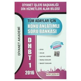 2016 DHBT 1 Tüm Adaylar İçin Konu Anlatımlı Soru Bankası - DDy Komisyon