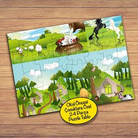 20173 Çiftlik İnek Süt Çocuklara Özel Puzzle Yapboz Tablo