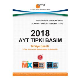 2018 AYT Tıpkı Basım Deneme Sınavı - A Yayınları