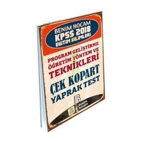 2018 KPSS Eğitim Bilimleri Program Geliştirme-Öğretim Yöntem ve Teknikleri Çek Kopart Yaprak Test - Benim Hocam Komisyon