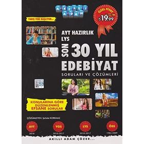 2018 YKS Hazırlık Son 30 Yıl Edebiyat Soruları ve Çözümleri - Akıllı Adam Yayınları Komisyon