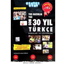 2018 YKS Hazırlık Son 30 Yıl Türkçe Soruları ve Çözümleri - Akıllı Adam Yayınları Komisyon