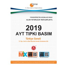 2019 AYT Tıpkı Basım Deneme Sınavı - A Yayınları