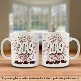 2019 Happy New Year-Yeni Yıl Tasarım Kupa Bardak