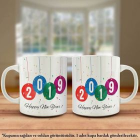 2019 Happy New Year-Yeni Yıl Tasarım Kupa Bardak