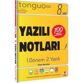 2020 8. Sınıf Tüm Dersler 1. Dönem 2. Yazılı Notları - Tonguç Akademi Yayınları
