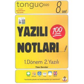2020 8. Sınıf Tüm Dersler 1. Dönem 2. Yazılı Notları - Tonguç Akademi Yayınları