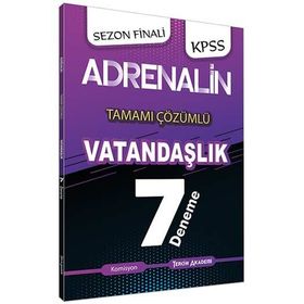 2020 KPSS Adrenalin Sezon Finali Vatandaşlık Tamamı Çözümlü 7 Deneme - Tercih Akademi Yayınları