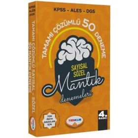 2020 KPSS ALES DGS Sayısal Sözel Mantık Tamamı Çözümlü 50 Deneme Yediiklim Yayınları