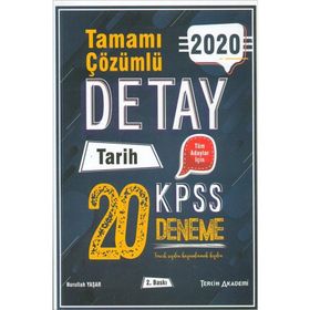2020 KPSS Detay Tarih Tamamı Çözümlü 20 Deneme Tercih Akademi Yayınları