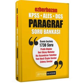 2020 KPSS DGS ALES Ezberbozan Paragraf Soru Bankası Pegem Yayın