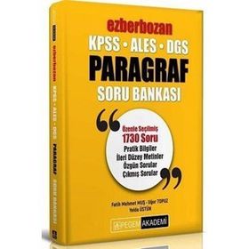2020 KPSS DGS ALES Ezberbozan Paragraf Soru Bankası Pegem Yayın