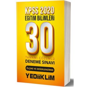 2020 KPSS Eğitim Bilimleri Ölçme ve Değerlendirme 30 lu Tamamı Çözümlü Deneme Sınavı - Yediiklim Yayınları
