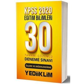2020 KPSS Eğitim Bilimleri Ölçme ve Değerlendirme 30 lu Tamamı Çözümlü Deneme Sınavı - Yediiklim Yayınları