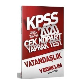 2020 Kpss Genel Kültür Vatandaşlık Çek Kopart Yaprak Test Yediiklim Yayınları