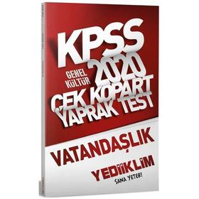 2020 Kpss Genel Kültür Vatandaşlık Çek Kopart Yaprak Test Yediiklim Yayınları