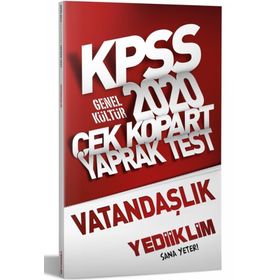 2020 Kpss Genel Kültür Vatandaşlık Çek Kopart Yaprak Test Yediiklim Yayınları