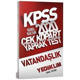 2020 Kpss Genel Kültür Vatandaşlık Çek Kopart Yaprak Test Yediiklim Yayınları