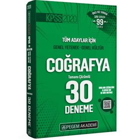 2020 Kpss Genel Yetenek Genel Kültür Coğrafya 30 Deneme Pegem Yayınları