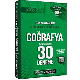 2020 Kpss Genel Yetenek Genel Kültür Coğrafya 30 Deneme Pegem Yayınları