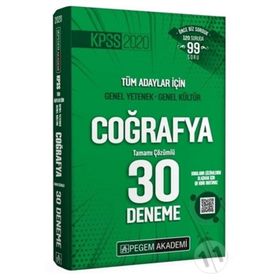 2020 Kpss Genel Yetenek Genel Kültür Coğrafya 30 Deneme Pegem Yayınları