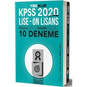 2020 KPSS Lise - Önlisans Fasikül Fasikül Tamamı Çözümlü 10 Deneme Yediiklim Yayınları