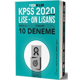 2020 KPSS Lise - Önlisans Fasikül Fasikül Tamamı Çözümlü 10 Deneme Yediiklim Yayınları
