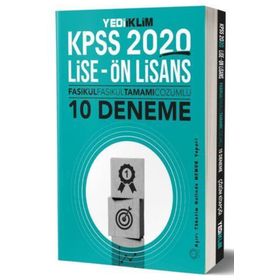 2020 KPSS Lise - Önlisans Fasikül Fasikül Tamamı Çözümlü 10 Deneme Yediiklim Yayınları