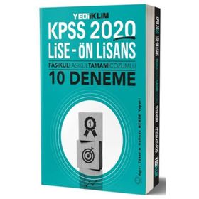 2020 KPSS Lise - Önlisans Fasikül Fasikül Tamamı Çözümlü 10 Deneme Yediiklim Yayınları