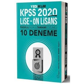 2020 KPSS Lise - Önlisans Fasikül Fasikül Tamamı Çözümlü 10 Deneme Yediiklim Yayınları