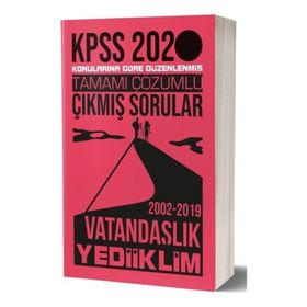 2020 KPSS Vatandaşlık Tamamı Çözümlü Konulara Göre Çıkmış Sorular Yediiklim Yayınları