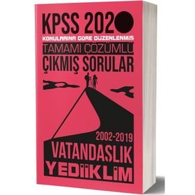 2020 KPSS Vatandaşlık Tamamı Çözümlü Konulara Göre Çıkmış Sorular Yediiklim Yayınları