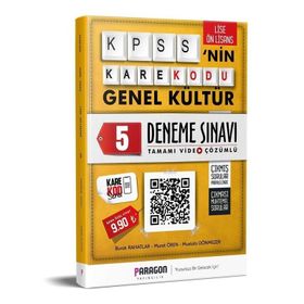 2020 Lise-Önlisans KPSS'nin KareKodu Genel Kültür Tamamı Video Çözümlü 5 Deneme Sınavı - PARAGON YAYINCILIK