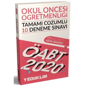 2020 ÖABT Okul Öncesi Öğretmenliği Tamamı Çözümlü 10 Deneme Sınavı Yediiklim Yayınları
