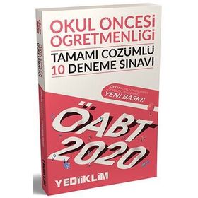 2020 ÖABT Okul Öncesi Öğretmenliği Tamamı Çözümlü 10 Deneme Sınavı Yediiklim Yayınları