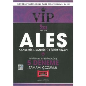 2021 ALES VIP Yeni Sınav Sistemine Göre Tamamı Çözümlü 5 Deneme-Yargı Yayınları