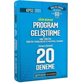 2021 KPSS Eğitim Bilimleri Program Geliştirme, Sınıf Yönetimi, Öğretim Teknolojileri ve Materyal Tasarımı Tamamı Çözümlü 20 Deneme-Pegem Akademi Yayınları