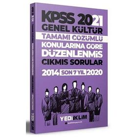2021 Kpss Genel Kültür Konularına Göre Tamamı Çözümlü Çıkmış Sorular-Yediiklim Yayınları