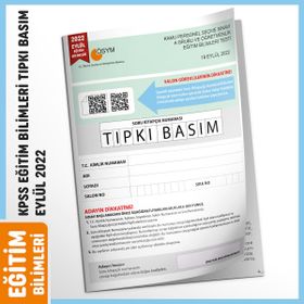 2022 Eylül KPSS Eğitim Bilimleri ÖSYM Tıpkı Basım Çıkmış Soru Türkiye Geneli D. Çözümlü Kitapçığı
