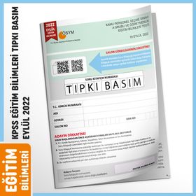 2022 Eylül KPSS Eğitim Bilimleri ÖSYM Tıpkı Basım Çıkmış Soru Türkiye Geneli D. Çözümlü Kitapçığı