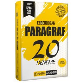 2022 KPSS ALES DGS Ezberbozan Paragraf 20 Deneme - Pegem Akademi Yayıncılık