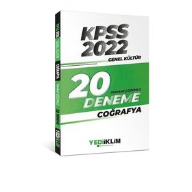 2022 KPSS Genel Kültür Coğrafya Tamamı Çözümlü 20 Deneme Sınavı Yediiklim Yayınları
