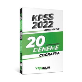 2022 KPSS Genel Kültür Coğrafya Tamamı Çözümlü 20 Deneme Sınavı Yediiklim Yayınları