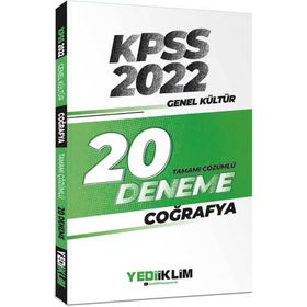 2022 KPSS Genel Kültür Coğrafya Tamamı Çözümlü 20 Deneme Sınavı Yediiklim Yayınları